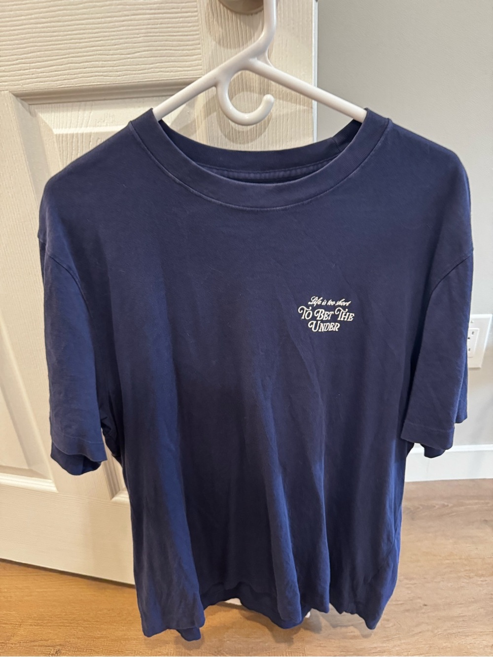 Abercrombie & Fitch Navy Short-Sleeve Tee with White Chest Print